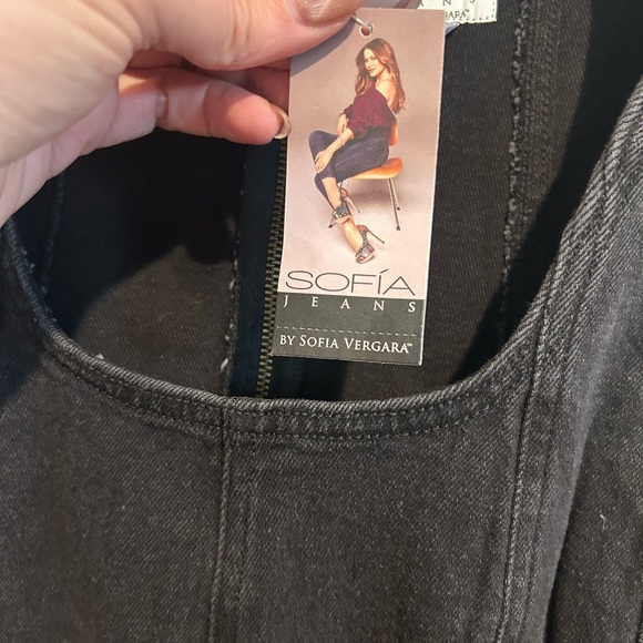 NWT Sofia V Black Sleeveless Jeans dress Size 10 - Picture 4 of 7